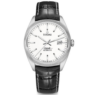 【私聊甜甜價】TITONI 梅花錶 宇宙系列 錢幣紋機械腕錶 878S-ST-606
