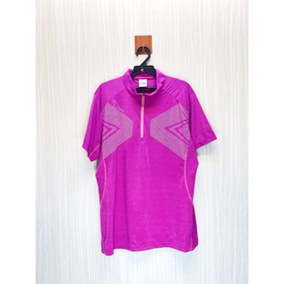 CUMAR 義大利專櫃 桃紫色點點印花小Logo運動Polo衫