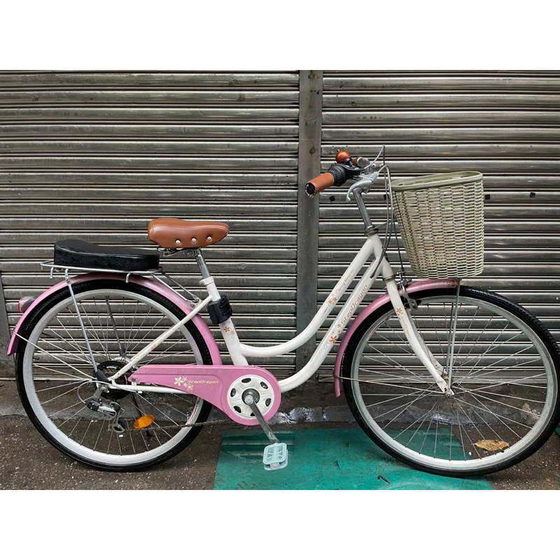 二手【StepDragon】櫻花復古淑女車 搭配 日本 Shimano 7速變速 城市自行車