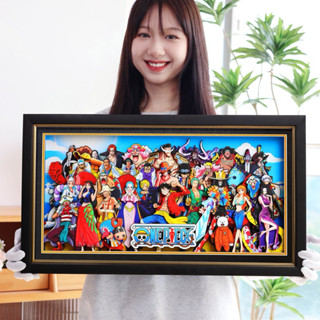 代購【3D立體畫】魚紙匠出品 航海王 海賊王 全家福 四皇 七武海 紙藝立體畫 手工 客廳 臥室 裝飾畫 藝術畫 GK
