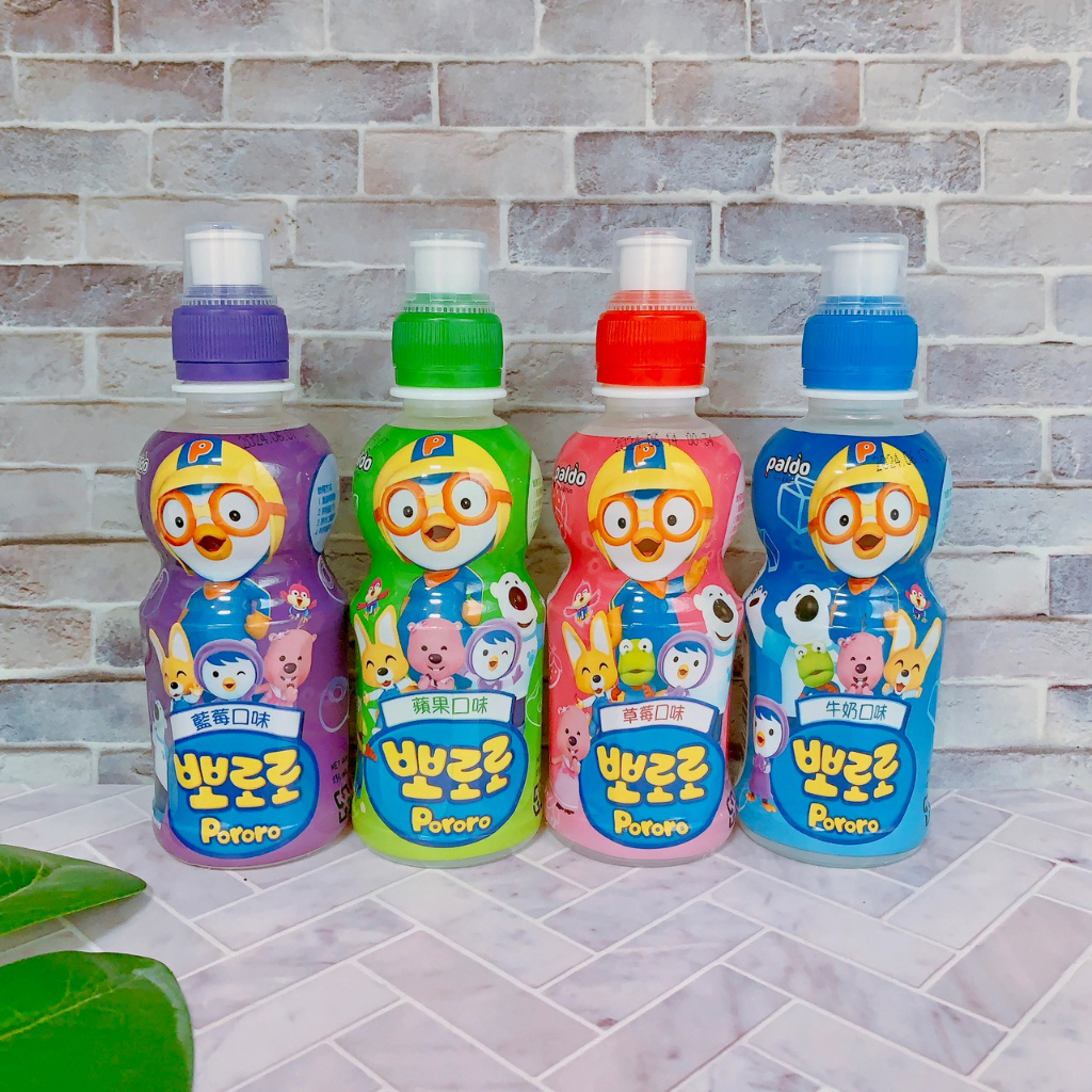 【疲老闆】韓國 Pororo 啵樂樂 乳酸飲料 牛奶 草莓 藍莓 蘋果 235ml 瓶