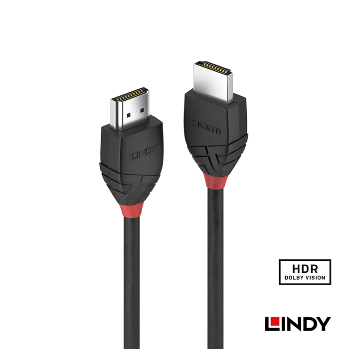 LINDY 林帝 BLACK系列 HDMI 2.0(Type-A) 公 to 公 傳輸線 1m (36471)