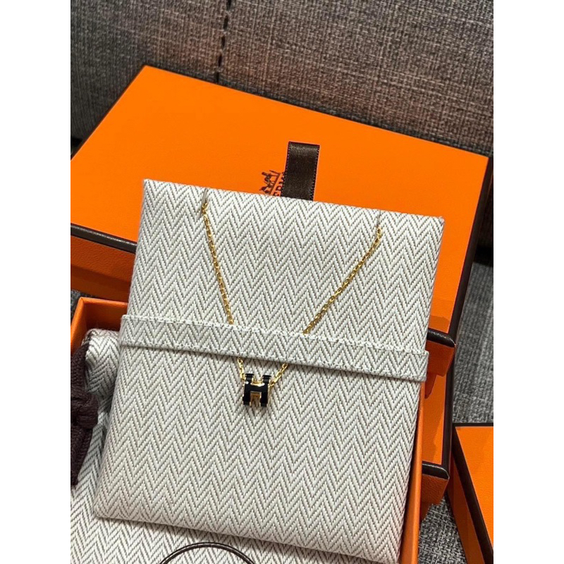 在台現貨🧡19500 愛馬仕HERMÈS  經典mini POP H項鍊 黑金