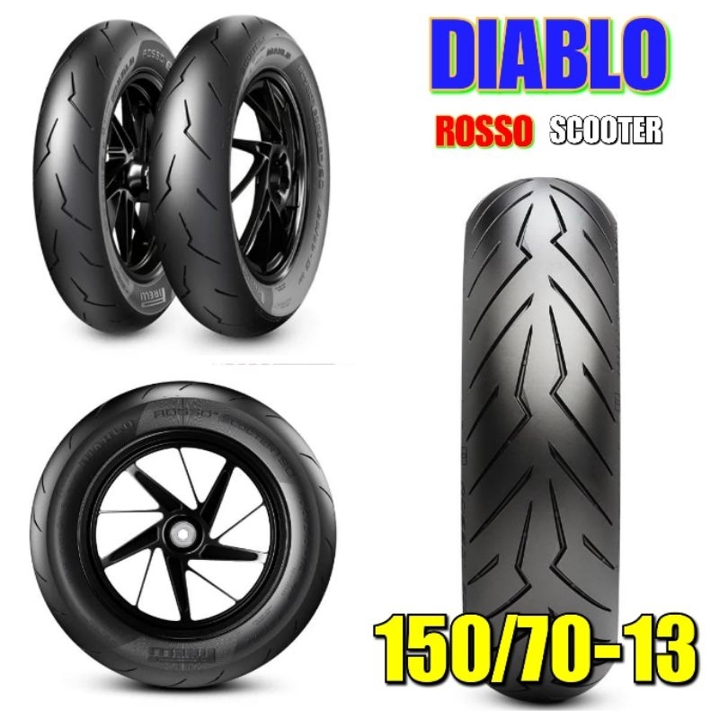 PIRELLI 倍耐力 紅惡魔 DIABLO ROSSO SC 速克達 競賽型 13吋輪胎(150/70-13 紅惡魔)