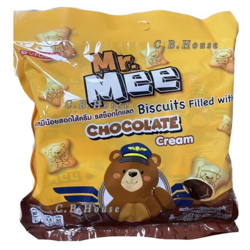 泰國 VFOODS Mr.Mee 小蜜熊 巧克力風味 小熊造型餅乾 分享包