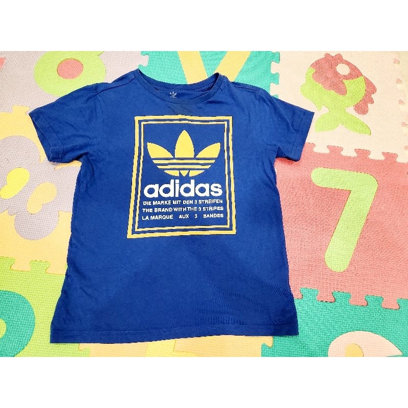 ☆二手☆adidas 童裝 藍色短袖T-shirt 運動上衣 尺寸146(10-11y)☆保存良好☆(已保留勿下單)