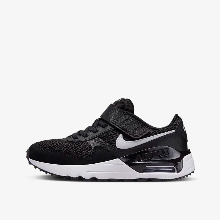 NIKE   兒童 運動鞋  Air Max SYSTM 魔鬼氈 網布 黑 童鞋 中童   黑色 DQ0285001