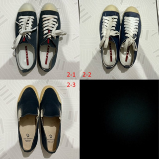 2.Prada 專櫃 深藍色 帆布鞋 布鞋 二手鞋子/現貨