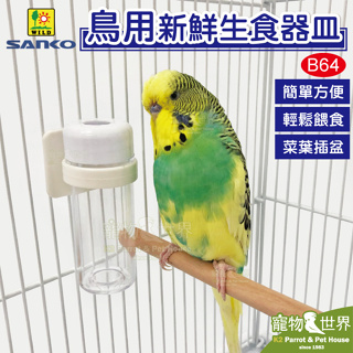 《寵物鳥世界》日本WILD SANKO 鳥用新鮮生食器皿 B64│葉菜餵食器/插菜盆 蔬菜插盆 鳥用品 SY084