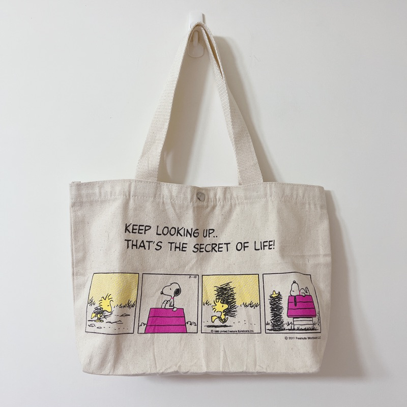 全新 正版 Snoopy史努比【帆布手提袋】雙面 便當袋 環保袋