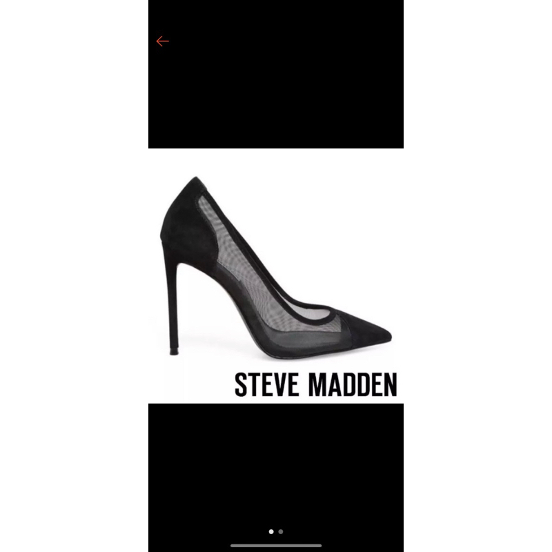 【STEVE MADDEN】MESHA 時尚拼接透膚簍空細跟高跟鞋(黑色)24