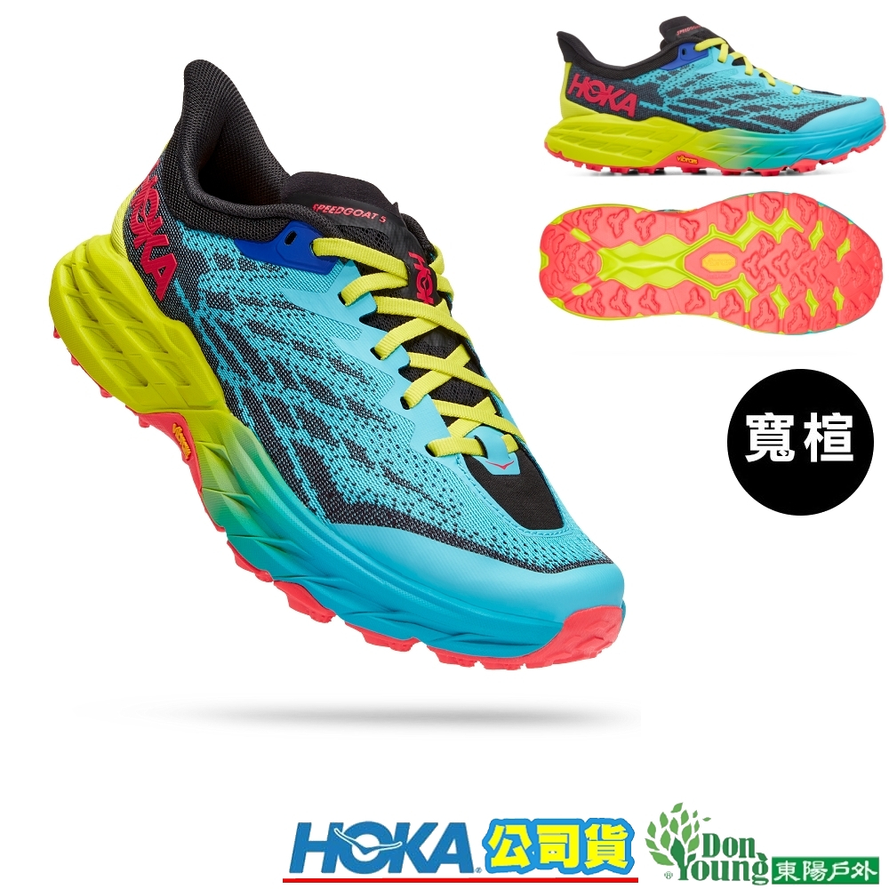 【HOKA ONE ONE】 HO1123160SBBK 女款Speedgoat 5 寬楦超馬野跑鞋