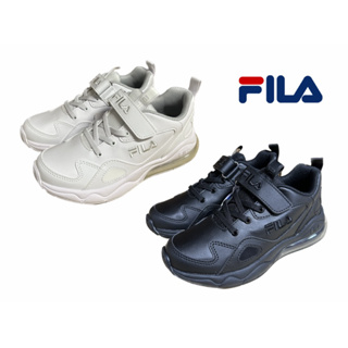 【四季鞋舖】2023 秋冬新品 FILA 輕量/空氣式氣墊/機能透氣運動鞋 全白、全黑 素色系列 <私校適用>