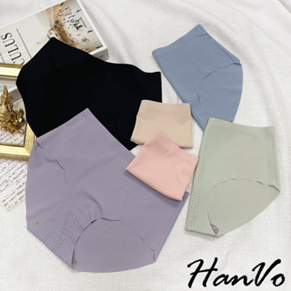【HanVo】簡約舒適波浪邊裸感無痕內褲 褲襠透氣孔 透氣親膚包臀 中高腰 獨立包裝 內褲 內著 A11-5739