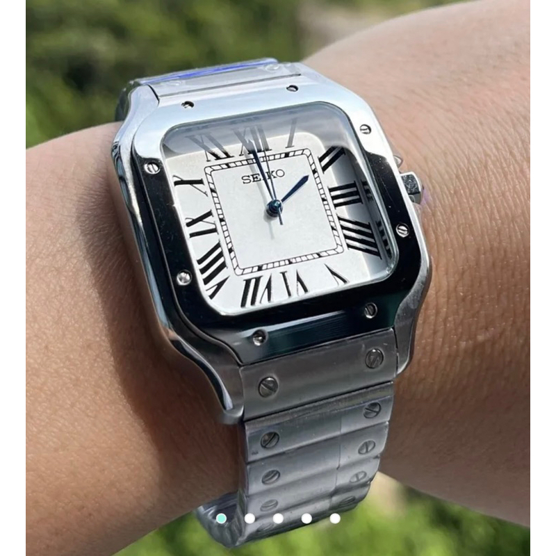 （最精美）原價7600！僅此一支！Modvan Cartier Santos 40mm 手錶Sieko改 精品錶 改裝錶
