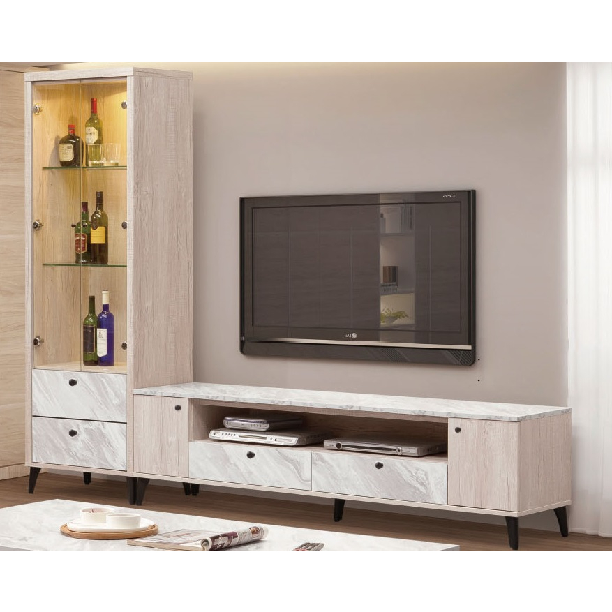 🏭工廠直送🏭白橡色展示櫃、6尺、4尺、5尺電視櫃、大茶几3GM-190-1-2-3-4-5