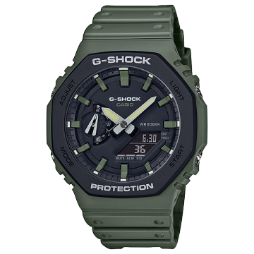 正版農家橡樹CASIO G-SHOCK 八角極簡造型 軍綠色 運動潮流錶 GA-2110SU-3ADR