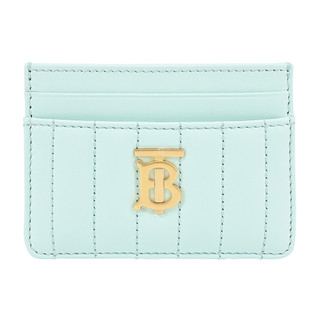 BURBERRY Lola TB金字LOGO格紋絎縫羔羊卡片夾(薄荷色)｜100%原廠真品｜JS Maxx官方旗艦館