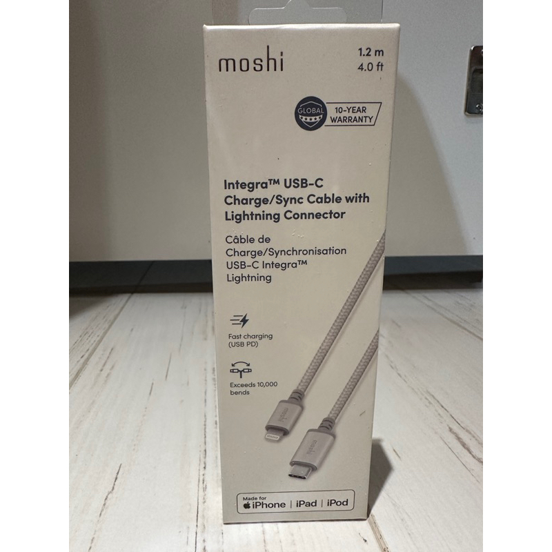 （全新） Moshi Integra USB-C to Lightning 充電線 傳輸編織線（1.2 m）iphone