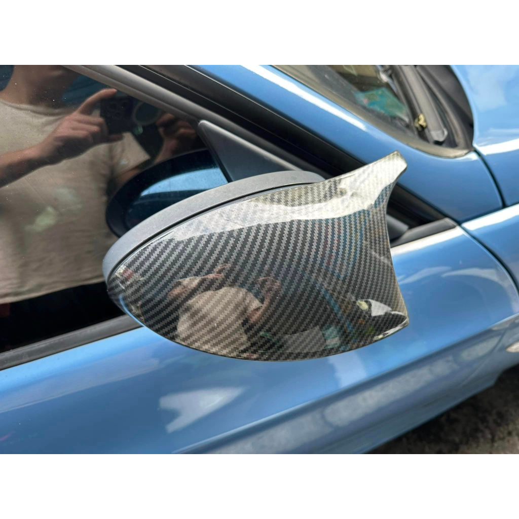 BMW E90 E系列 碳纖維樣式門把貼 + 碳纖維樣式牛角後照鏡  四門為主 有照片 有影片 提供參考 門把貼 基本上
