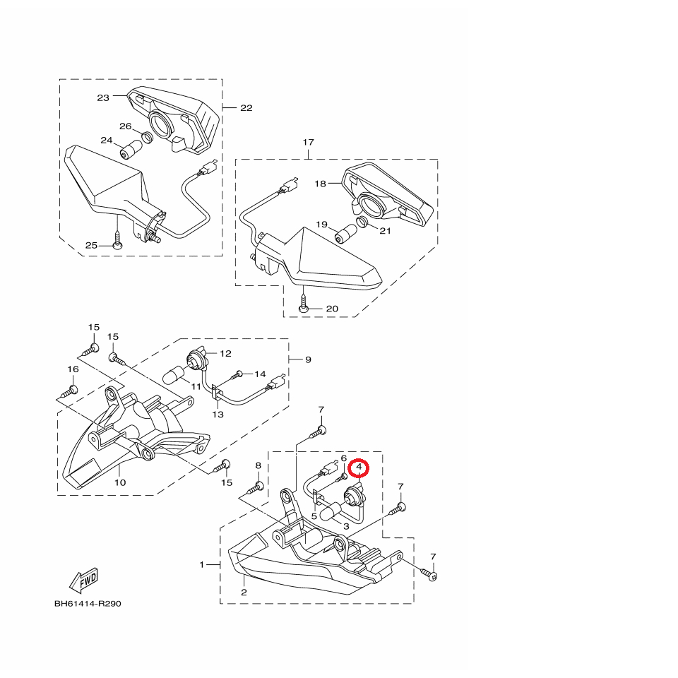 YAMAHA 原廠 FORCE 155 左前 燈座總成1 料號：BH6-H331E-00