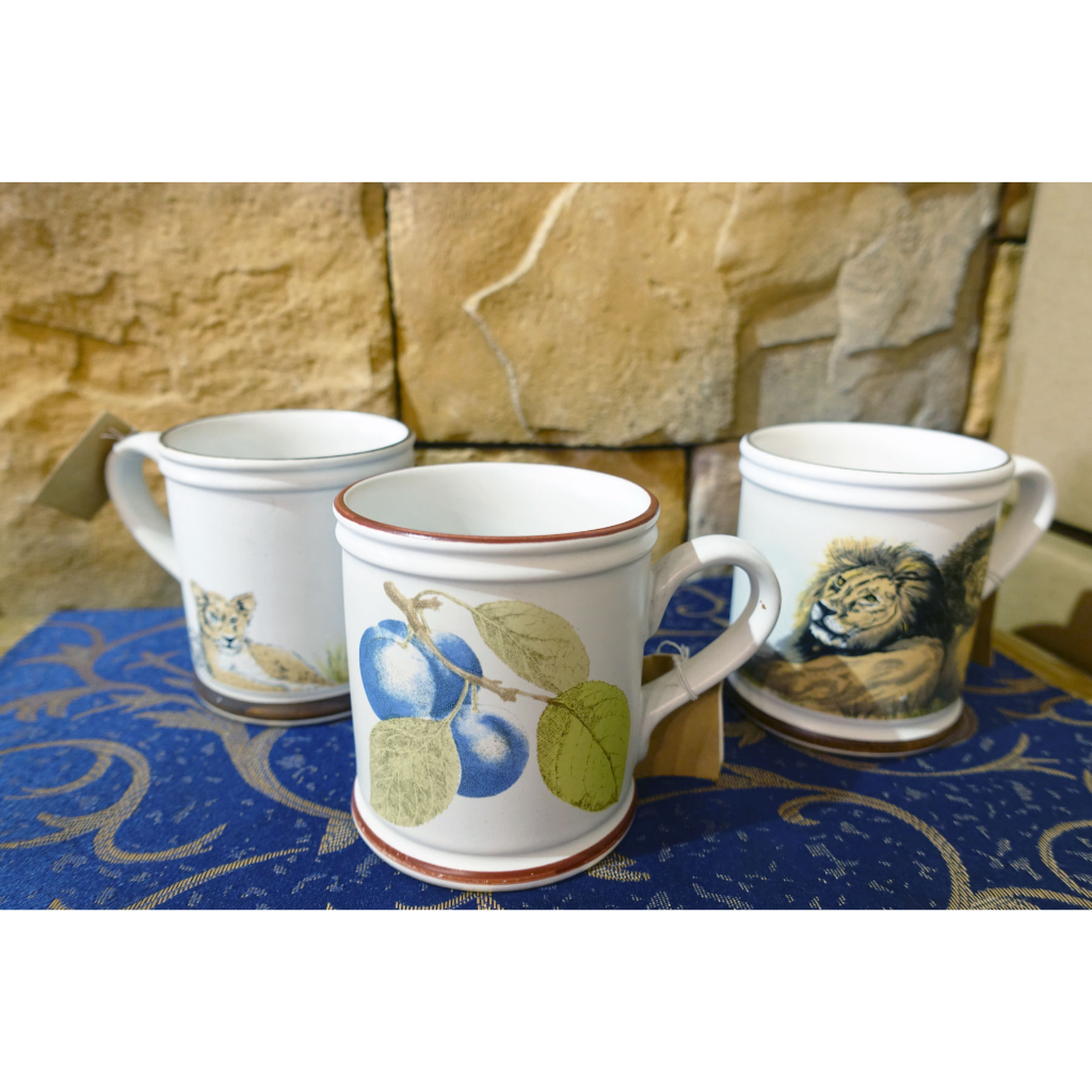 【Sunshine Antiques】Denby - 李子/獅子造型 英國 陶瓷 馬克杯