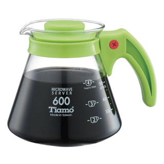 【TIAMO】耐熱玻璃咖啡壺 通過SGS檢測/HG2295G(600cc/綠)|Tiamo品牌旗艦館