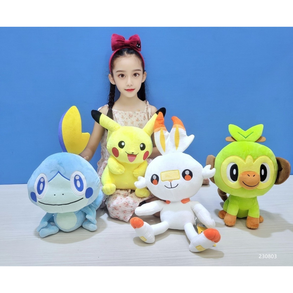 【精靈寶可夢】神奇寶貝 敲音猴 淚眼蜥 POKEMON 御三家炎兔兒 超夯炎兔兒 可愛的寶可夢娃娃 超夯炎兔兒娃娃