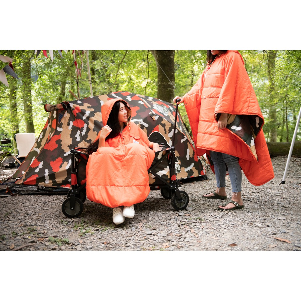 【露營沙B士】POLeR｜風格印花雙面睡袋 睡袋 露營寢具 人形睡袋 多功能 禦寒必備