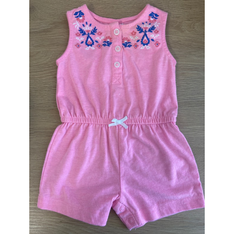 【 Carter’s 】【3M 】女嬰 卡特 專櫃 似螢光粉 粉色民族風 連身褲 連身衣 包屁衣 連身衣 嬰兒