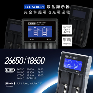 LCD-26650 18650 液晶雙槽充電器 複合式鎳氫電池充電器 AA AAA