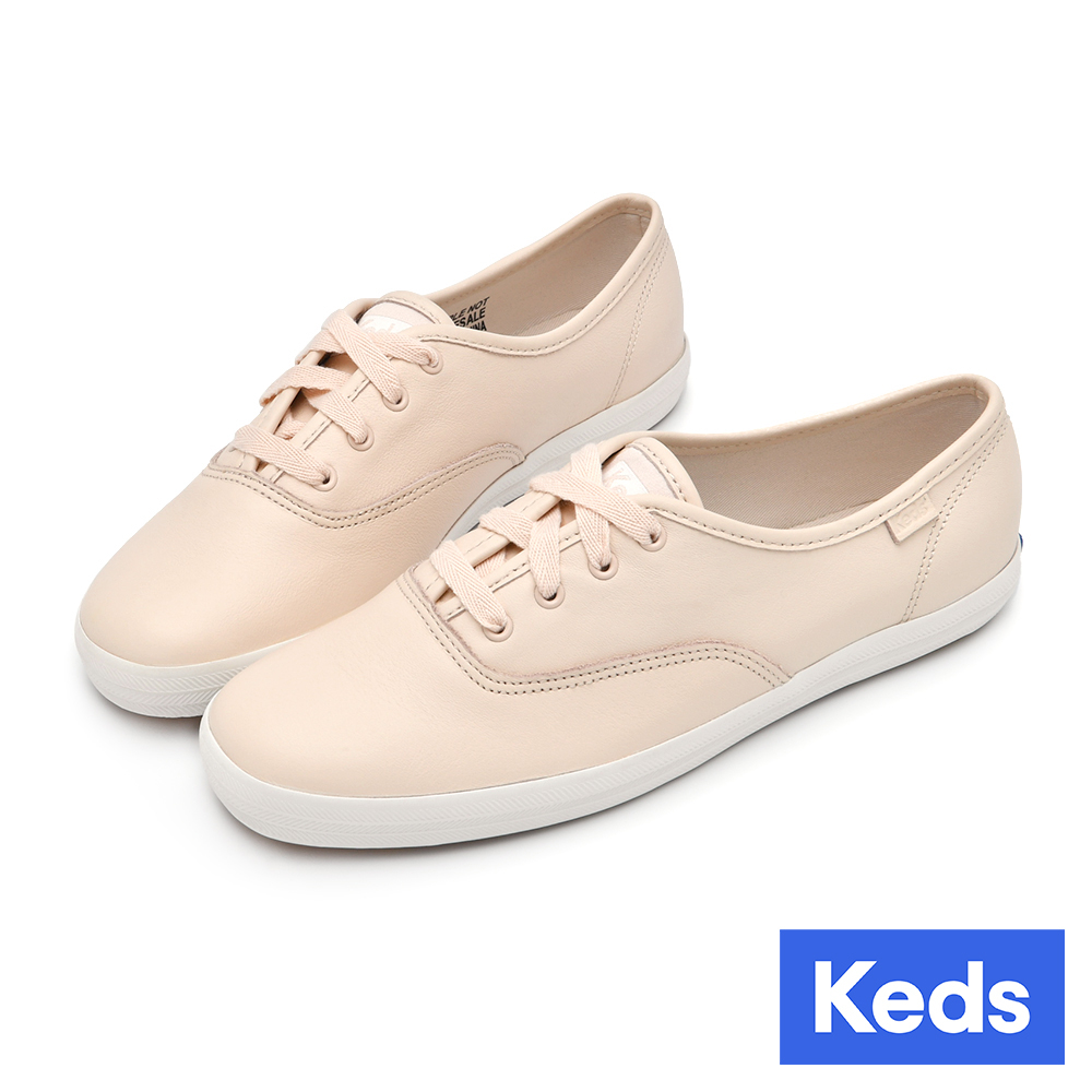 【Keds】CHAMPION 全新升級輕奢柔軟皮革休閒鞋-粉 (9234W112223)