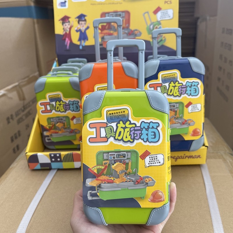 酷玩達人TW 台灣現貨24小時🔥快速出貨-新品兒童過家家玩具仿真維修工程套裝擰螺絲工具台拉桿箱男孩玩具