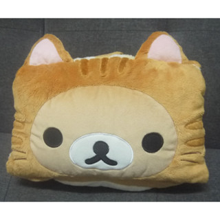 日版﹝SAN-X﹞限定※Rilakkuma懶懶熊/拉拉熊/懶熊※超柔軟【懶熊花貓多功能造型】三折式絨毛抱枕/午睡枕