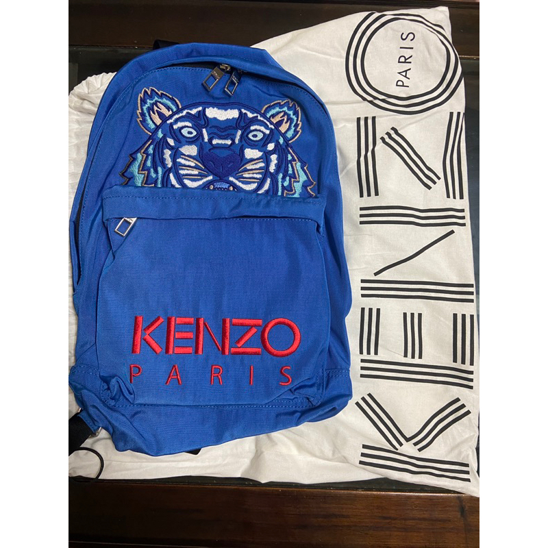 KENZO Tiger 大款 老虎刺繡圖騰帆布後背包