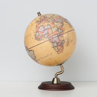 [AR互動款]【SkyGlobe】10吋仿古木質底座立體地球儀(中英文版)《WUZ屋子》地圖 地球儀 臺灣製 教學 繁體