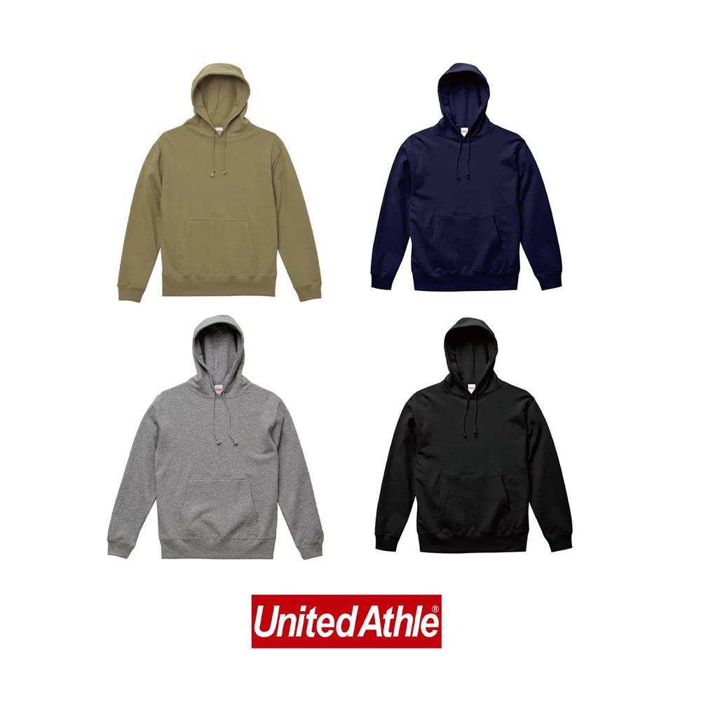 United Athle 10oz 純綿 帽踢 連帽T 黑麻灰 深藍 深卡其 3521401