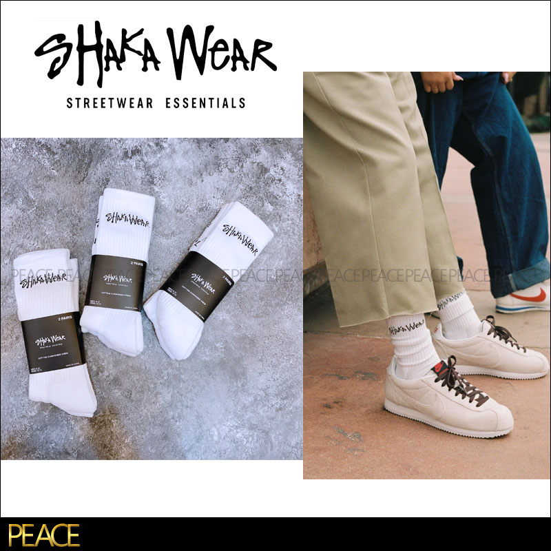 【PEACE】Shaka Wear Crew Socks 美國棉 白色 中筒襪 長襪 襪子 小腿襪