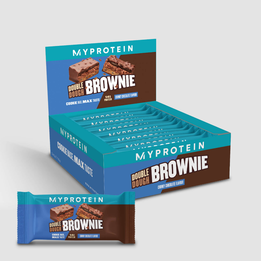 高蛋白雙層夾心布朗尼 - 12 x 60g - 巧克力脆片