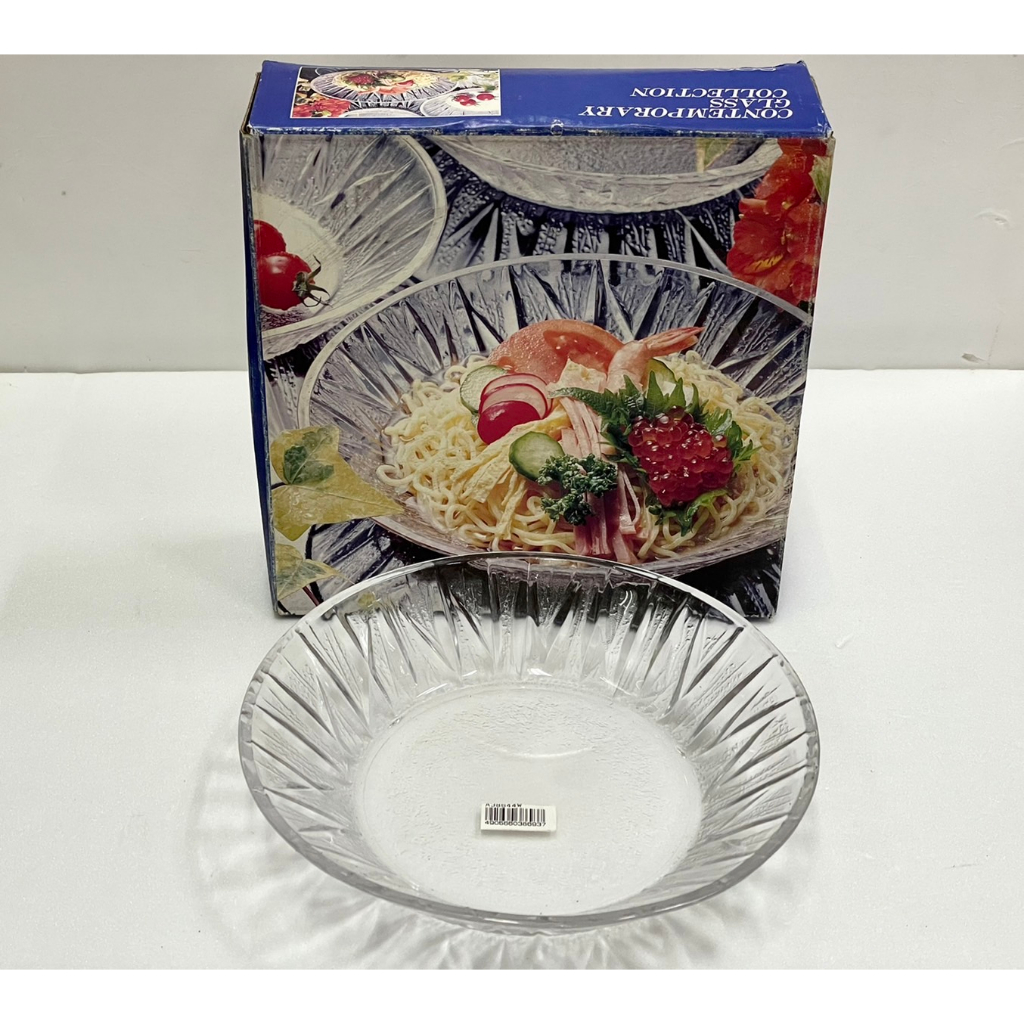 【知久道具屋】日本製SOGA 滝水果碗盤22.8CM 立體浮雕 水晶玻璃碗盤 果盤 碗盤 玻璃盤 A38644W