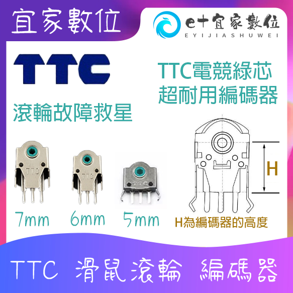 【現貨】 TTC電競滑鼠維修 電競級滑鼠滾輪故障救星 耐用綠芯編碼器5mm 5.5mm