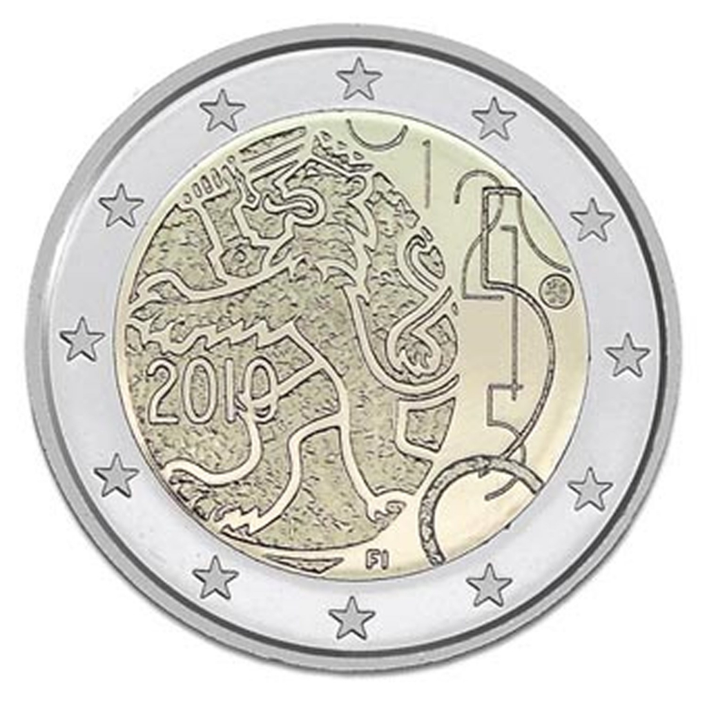 【幣】 EURO 2010年芬蘭授予發行紙幣和硬幣的權利150周年 2歐元紀念幣