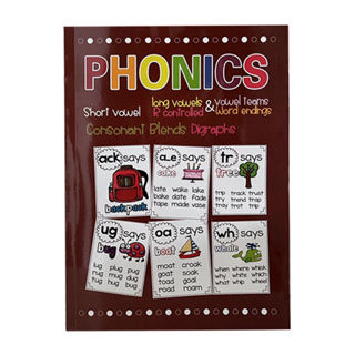 📣 自然拼讀訓練手冊Phonics Poster 字母音元音 雙輔音（支持小達人點讀）