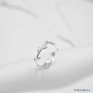 <Porabella>925純銀韓版尾戒 小眾獨特纏繞葉紋開口戒指 防小人尾戒 好運尾戒 RINGS