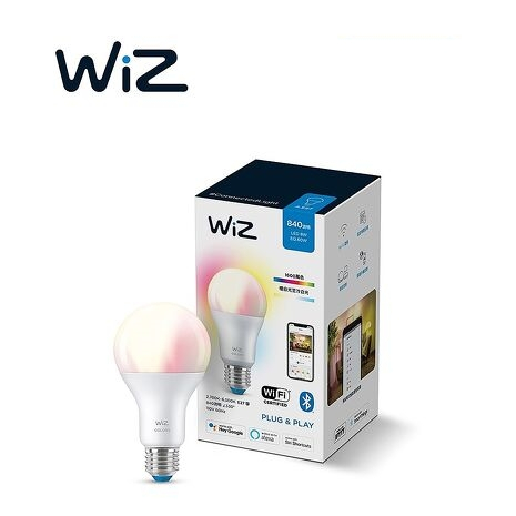 新版 Philips 飛利浦 Wi-Fi WiZ 智能球泡 智慧照明8W全彩燈泡 (PW004)