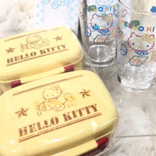 日本進口Hello Kitty飛機系列耐熱110便當盒長15兩個飛機✈️玻離杯高15公分共4樣商品