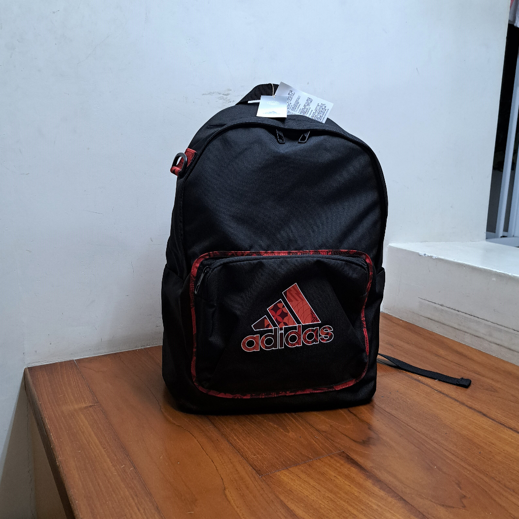 全新Adidas 愛迪達 黑x紅 手提 後背包 大容量 通勤 水壺袋 旅行包包