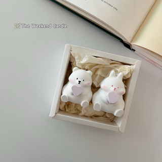 ✨💘 期間限定 熊愛兔子 禮盒組 擴香石 車用風口夾 情人節禮物 禮盒 生日禮物 The Weekend Candle