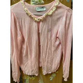 兒童 粉色 針織罩衫 可做防曬服或空調房薄外套 155碼