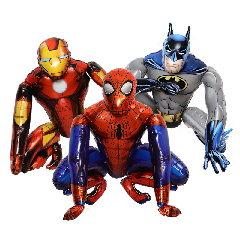 BERRY現貨✨4D立體氣球 蜘蛛人蝙蝠俠鋼鐵人 超級英雄 可站 派對拍照道具玩具櫥窗裝飾 氣球 卡通造型鋁膜氣球